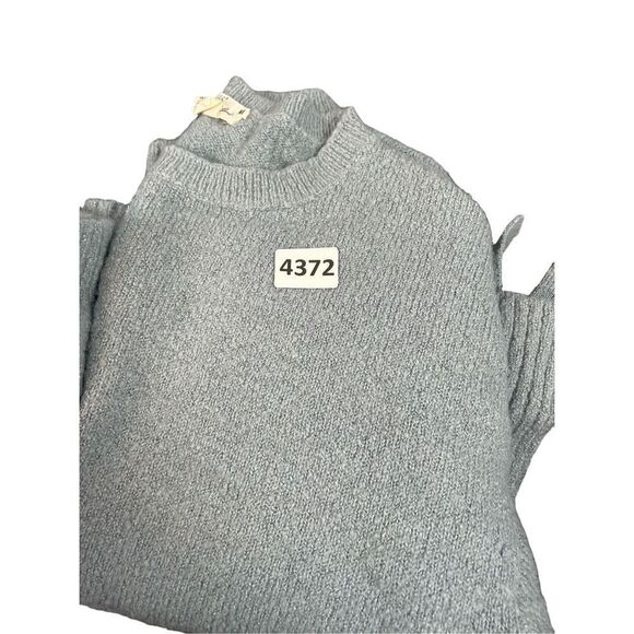 H&M LOGG Womens Sweater Crew Neck Long Sleeve Side Tie Blue Size M missing one r - Picture 12 of 12